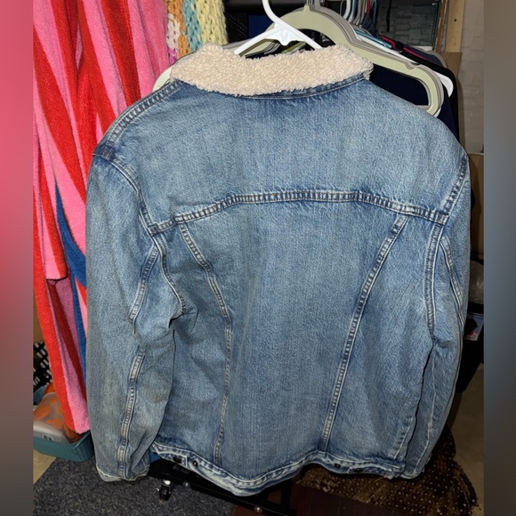 Levi's Light Blue Denim Sherpa Jacket - Picture 4 of 5